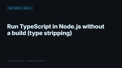 Title card: Run TypeScript in Node.js without a build (type stripping)