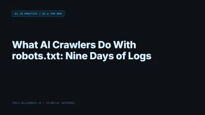 Title card: What AI Crawlers Do With robots.txt: Nine Days of Logs