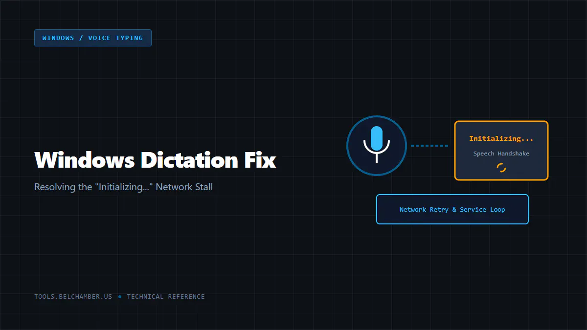 Windows Dictation Voice Typing Network Fix