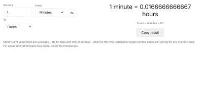 The time converter in use